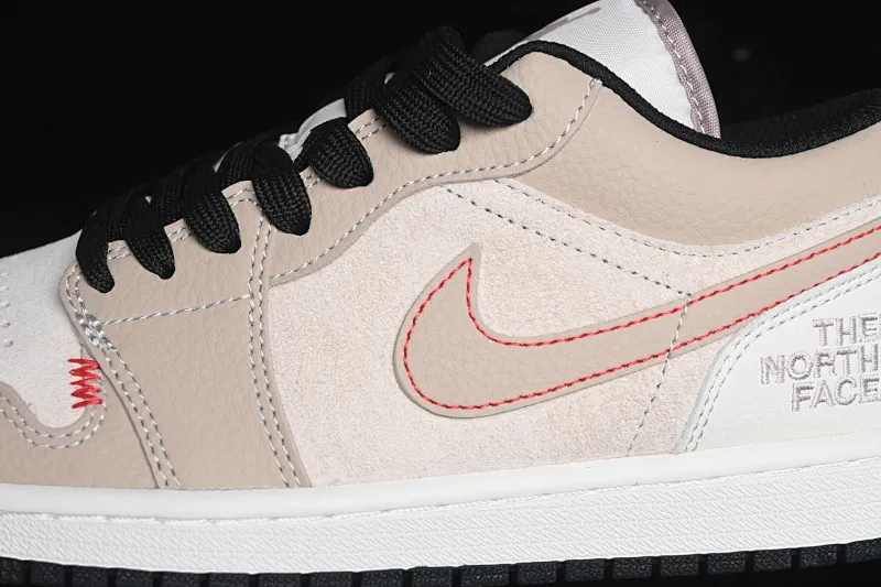 All Categories Air Jordan Jordan Series Basketball Shoes Air Jordan 1 Low Air Jordan 1 Low AJ1 Joe 1 North Face Collaboration-Law Brown High-end Customized Low-top Retro Basketball Shoes DC2024-033